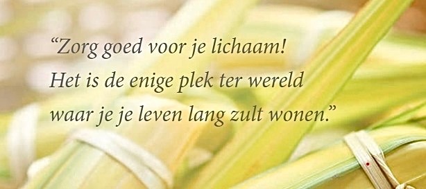 Inspirerende quote over goed zorgen voor je lichaam als ondersteuning bij een blog over gezond ouder worden en medicijnen.